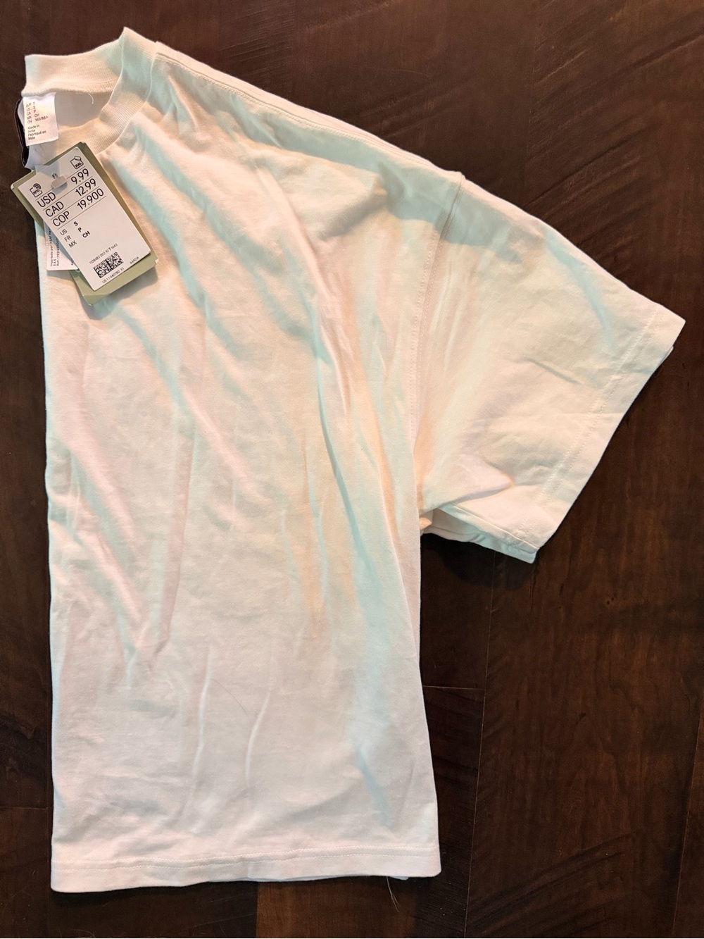 H&M White Cropped Crewneck Tee Size Small NWT - Picture 3 of 4